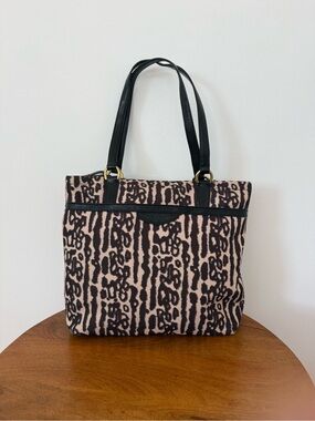 Coach Handbag, Animal Print Brown and Black, good condition